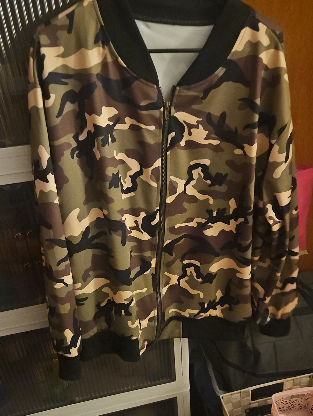 Men's Camo Bomber Jacket - Olive Multicolor